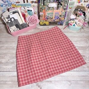 Urban Outfitters Pink Plaid Mini Skirt